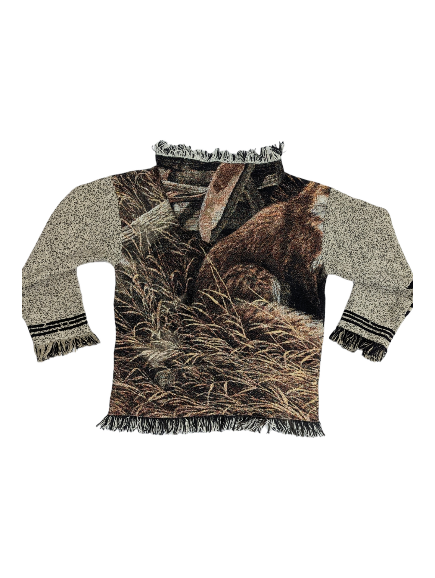 Top view of back of men's XL blanket hoodie.